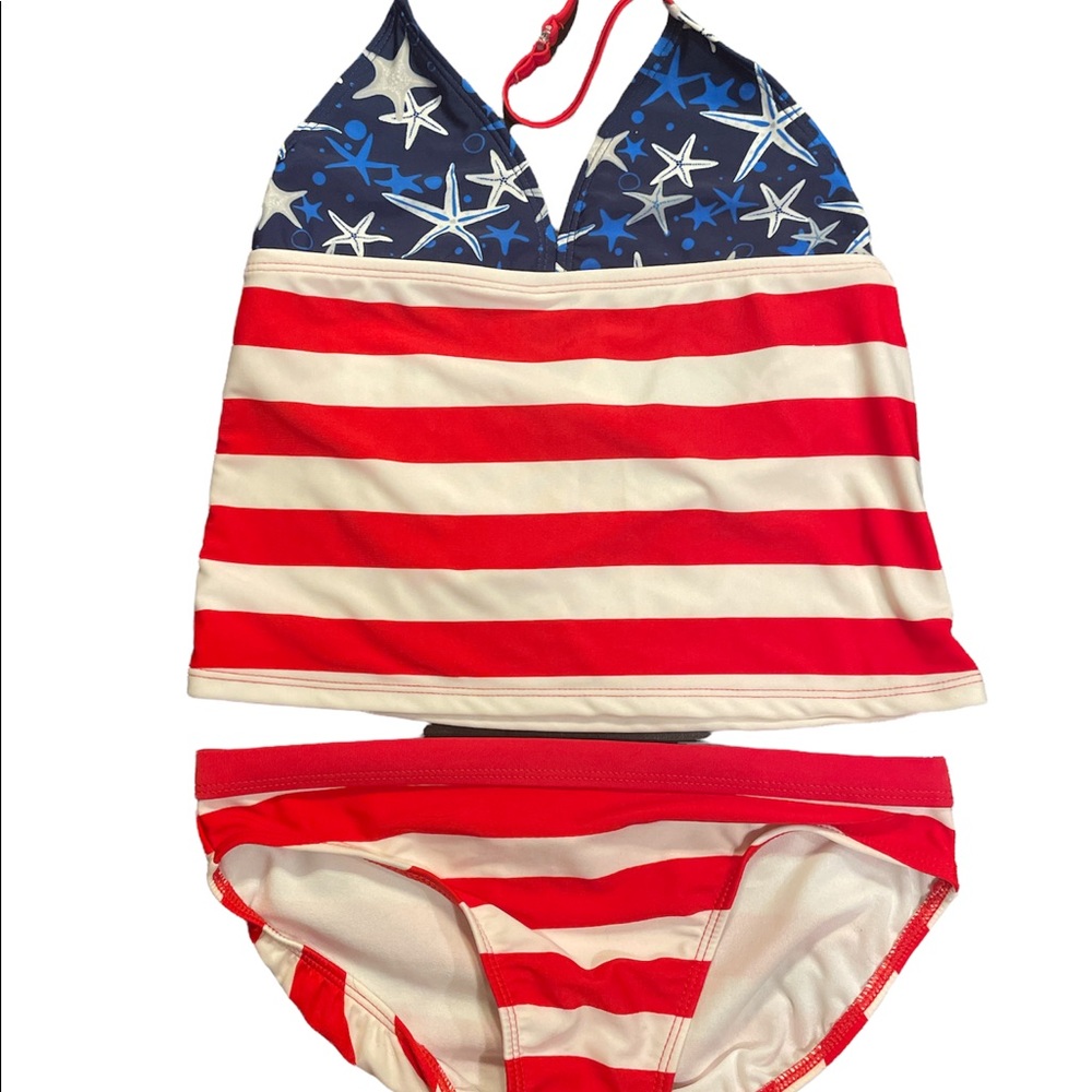 Girls Red White & Blue 2 piece - Picture 2 of 8